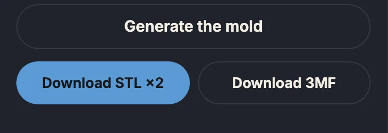The “Download STL” and “Download 3MF” buttons