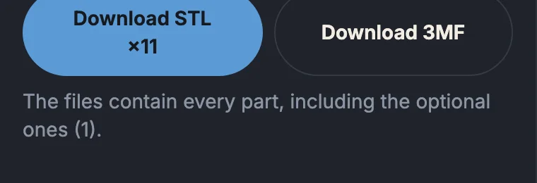 The “Download STL” and “Download 3MF” buttons