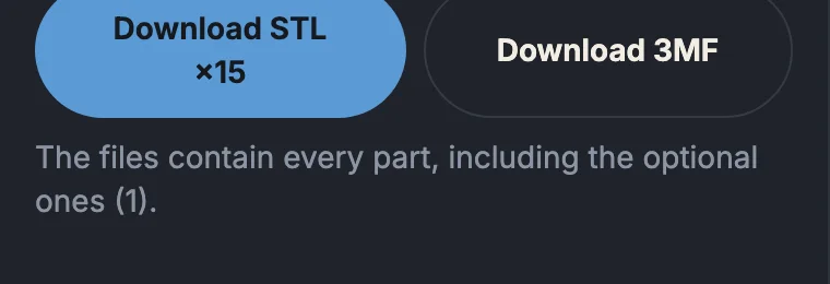The “Download STL” and “Download 3MF” buttons