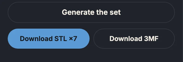The “Download STL” and “Download 3MF” buttons